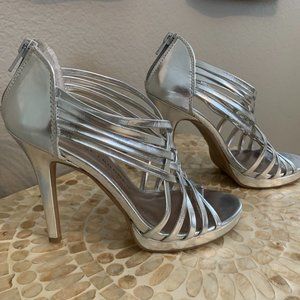 Chinese Laundry Silver Strappy High Heel